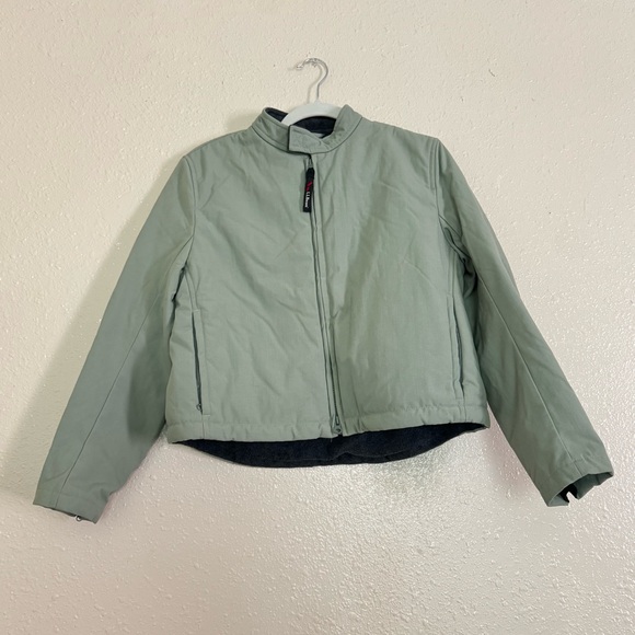 L.L. Bean Jackets & Blazers - L.L. Bean Vintage Sage Green Cropped Canvas Fleece Lined Jacket